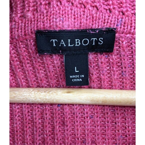 Talbots Pink Cowl Neck Knit Sweater Women's L Feminine Coquette Easter Church - Picture 3 of 6